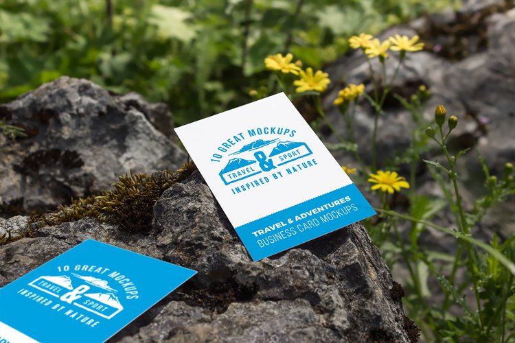 Business cards mockup 2 | Travel Mockup Collection Set 2 example image 1