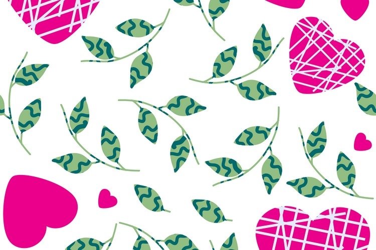Romantic vector seamless pattern