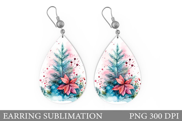Christmas Flowers Earring. Christmas Tree Earring Design