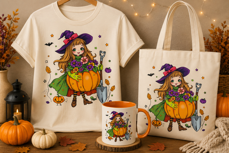 Halloween Witch Pumpkin PNG | Cute Witch Fall Clipart