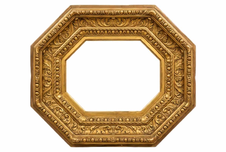 Museum Gold Picture Frame PNG
