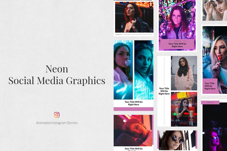 Neon Animated Instagram Stories example image 1