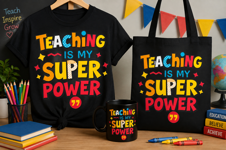 Teaching Is My Superpower PNG, Teacher Appreciation Design