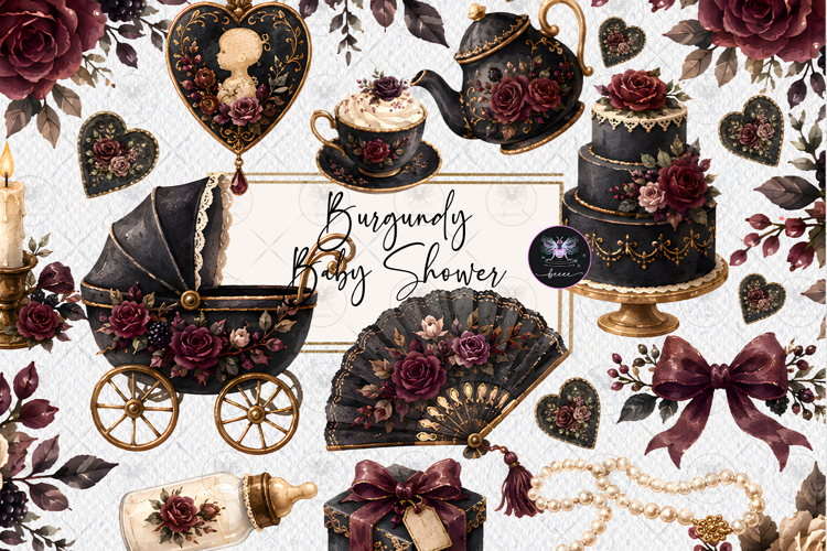Burgundy Mocha Baby Clipart