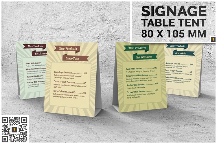 Retro Coffee Shop Menu Table Tent example image 1