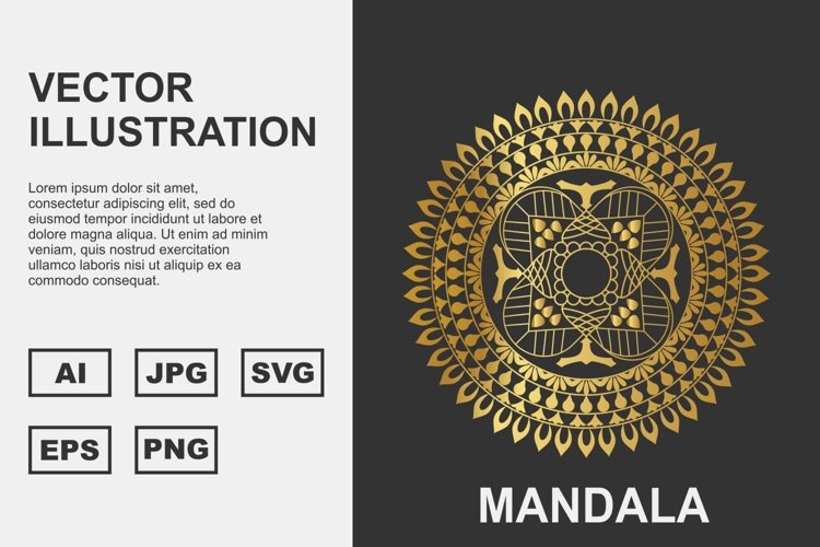 Golden Vector mandala Illustration Design example image 1
