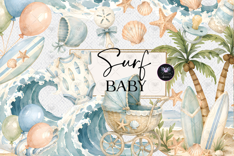 Surf Baby Board Clipart