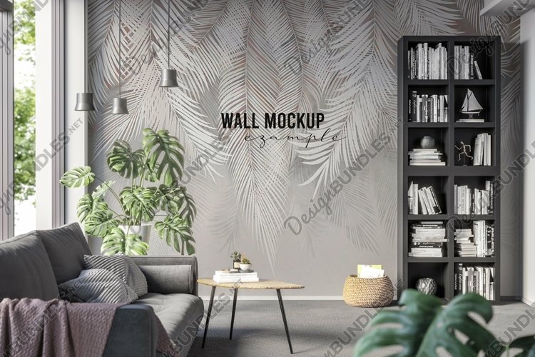 Wall mockup - Wallpaper mockup example image 1