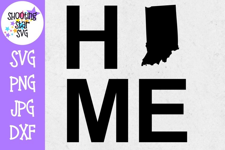 Indiana US State with HOME - 50 States SVG example image 1