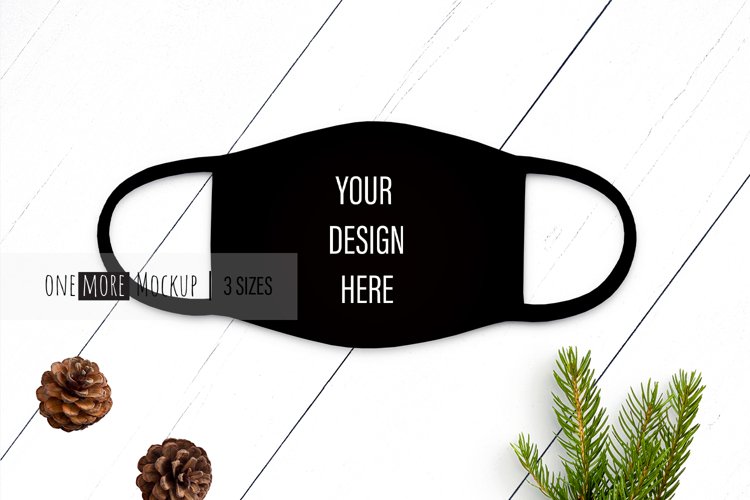 Black Face Mask Mockup | Winter Mock Up example image 1