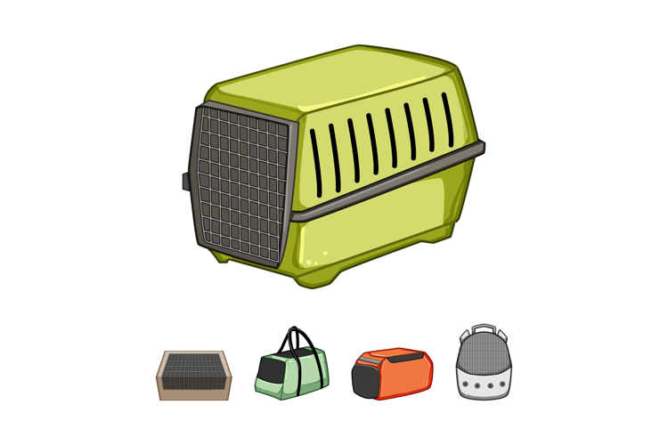 Various pet travel carriers for animal transportation