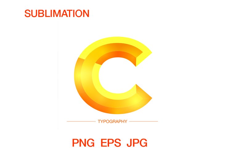 Vector 3D letter bold Sunshine style typography digital example image 1
