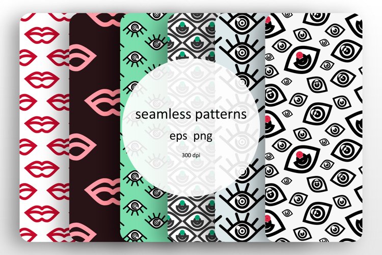 6 seamless patterns with the fashionable design example image 1