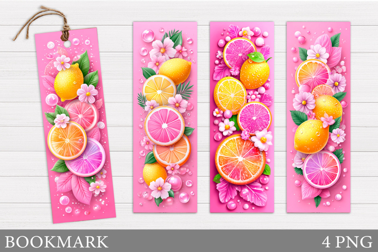 Lemons Bookmark Design. Flowers Bookmark Sublimation