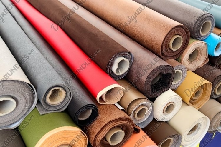 Rolled fabric samples found on a market - background