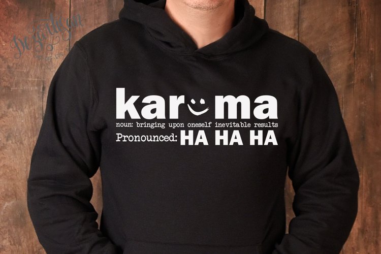 Karma pronounced Ha Ha Ha SVG | DXF example image 1