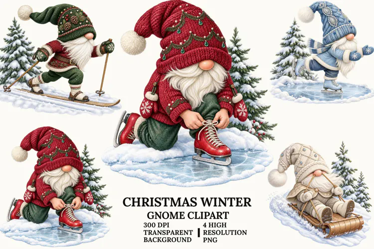 Christmas Tree Clipart with Bows, Ornaments and Star Topper