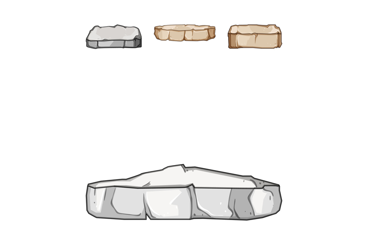 Stone platforms set for game asset design