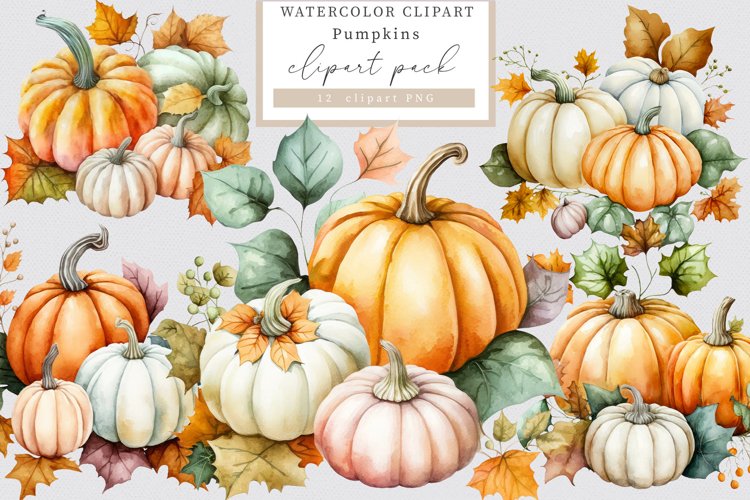 Pumpkins clipart, Fall clipart, Autumn sublimation