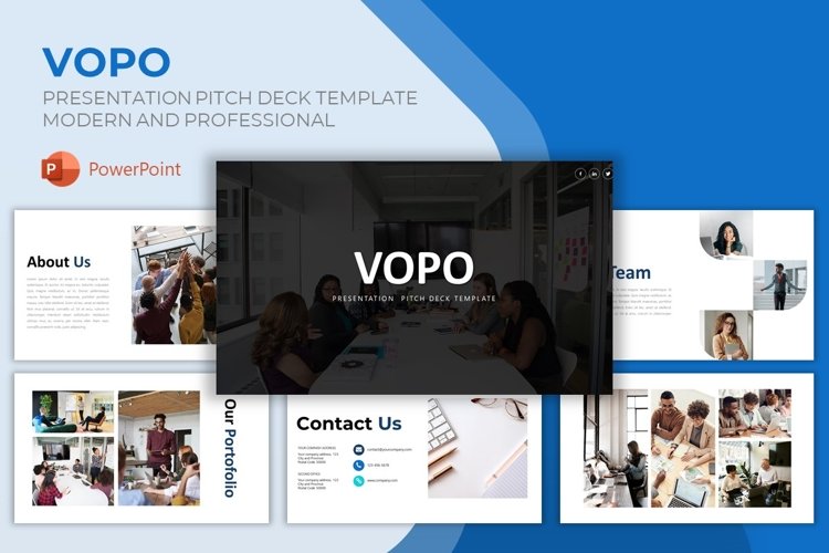 Pitch Deck PowerPoint Template - Vopo example image 1