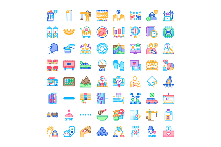 Collection of business, technology and web icons