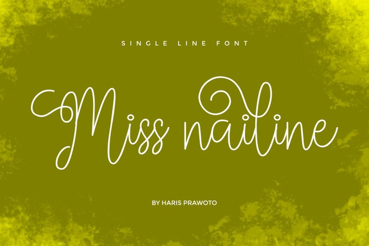 Miss Nailine - Single Line - Hair Line Font example image 1