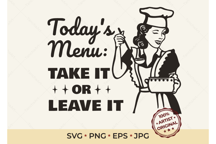 Retro Housewife Chef Vintage Kitchen