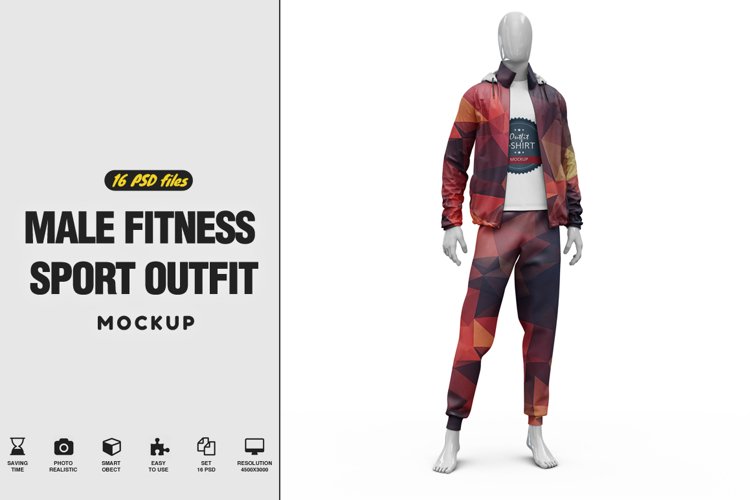 Male Sport Outfit Vol.3 Mockup example image 1