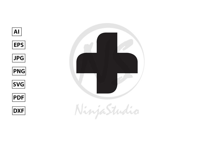 Medical Cross Icon In Flat Style Vector example image 1