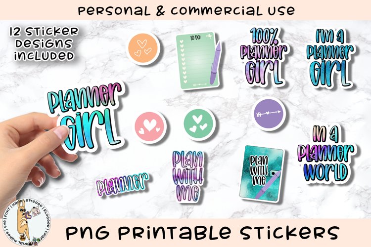 Planner Girl Stickers Printable PNG
