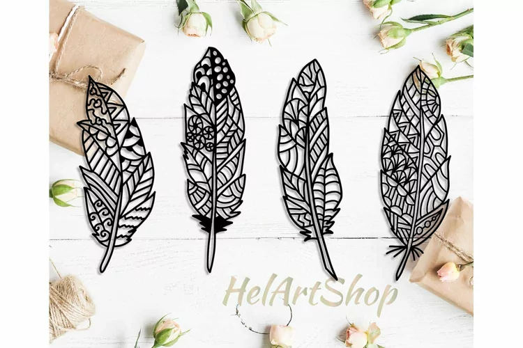Zentangle feather, feather svg, feathers svg