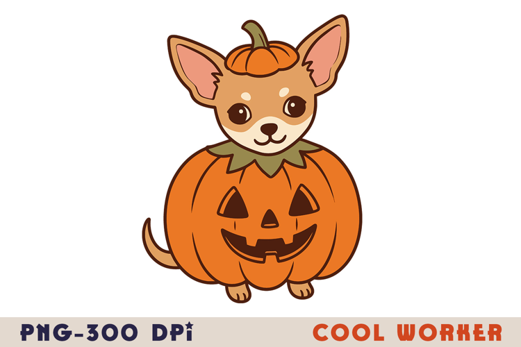 Halloween Chihuahua Pumpkin PNG