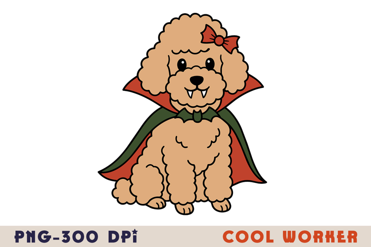Halloween Vampire Poodle PNG
