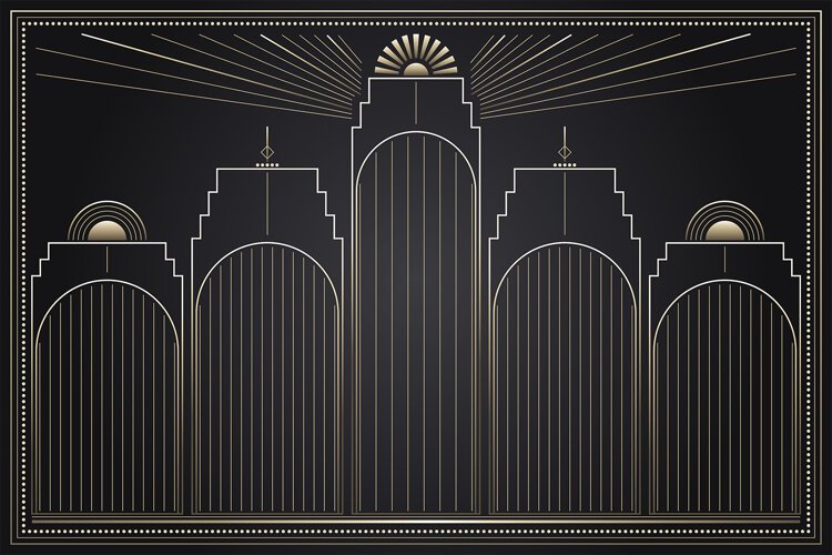 Art Deco Gold Geometric Background example image 1
