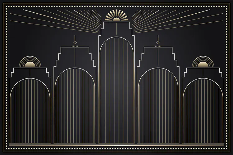 Art Deco Gold Geometric Background