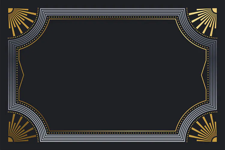Luxury Art Deco Gold Frame Border