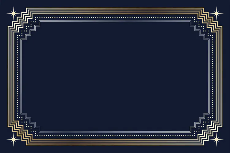 Luxury Art Deco Gold Frame Border