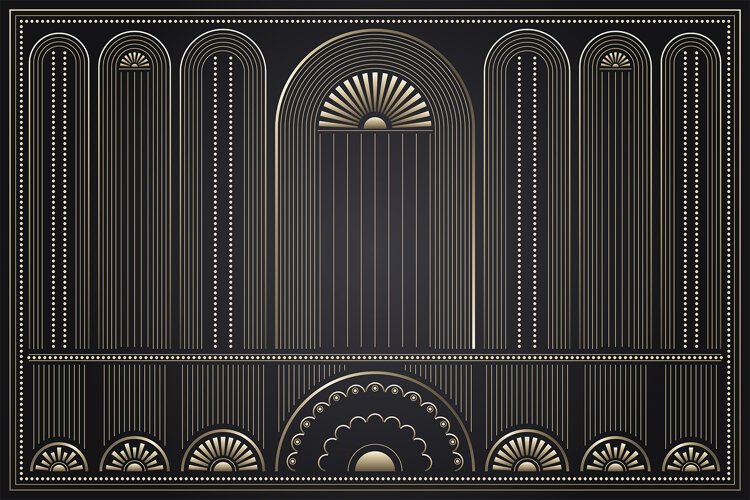 Art Deco Gold Geometric Background example image 1