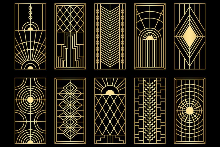 Golden Art Deco Geometric Panels example image 1