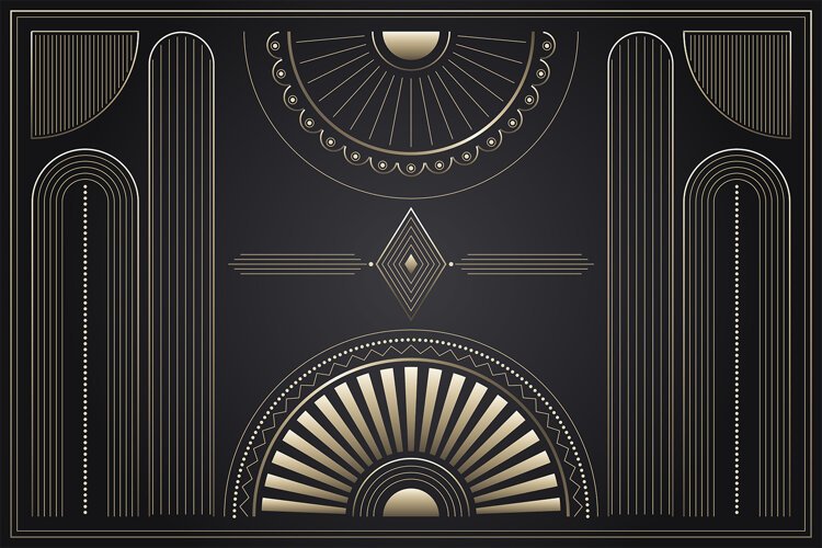 Art Deco Gold Geometric Background example image 1