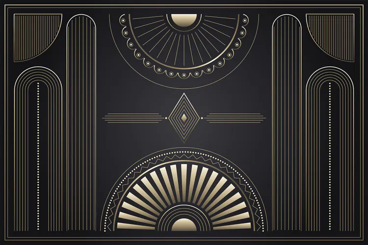 Art Deco Gold Geometric Background