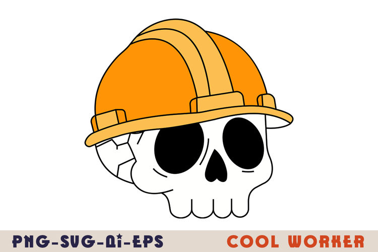 Construction Skull with Hard Hat