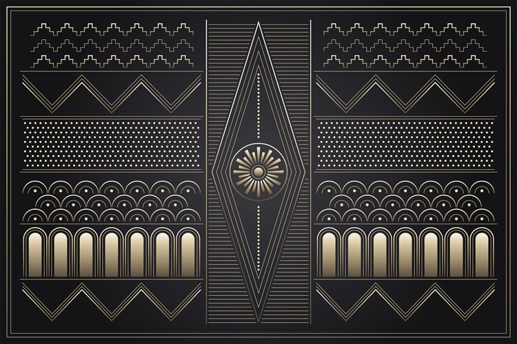 Art Deco Gold Geometric Background example image 1