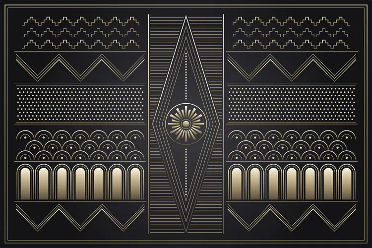 Art Deco Gold Geometric Background