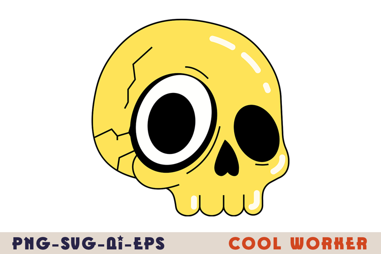 Yellow Big Eye Skull