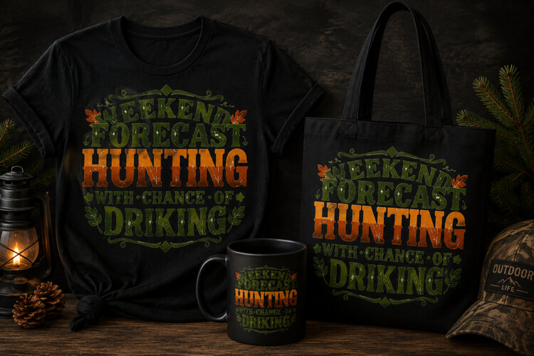 Weekend Forecast Hunting PNG, Deer Hunting Outdoor Design example image 1