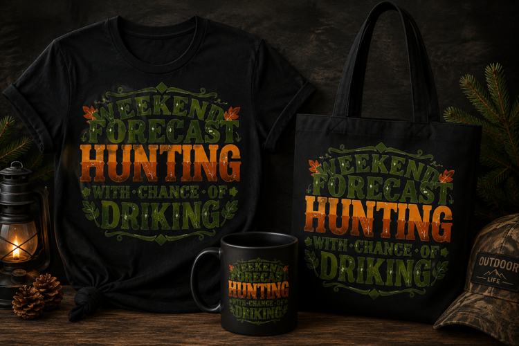 Weekend Forecast Hunting PNG, Deer Hunting Outdoor Design