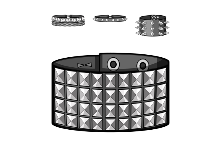 Punk rock and heavy metal studded bracelets