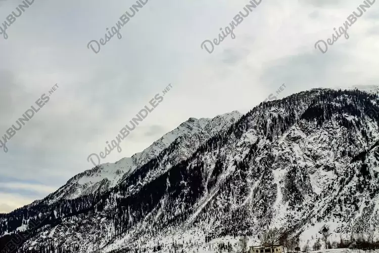 View of the rocky mountain with snow in Malam Jabba & Kalam