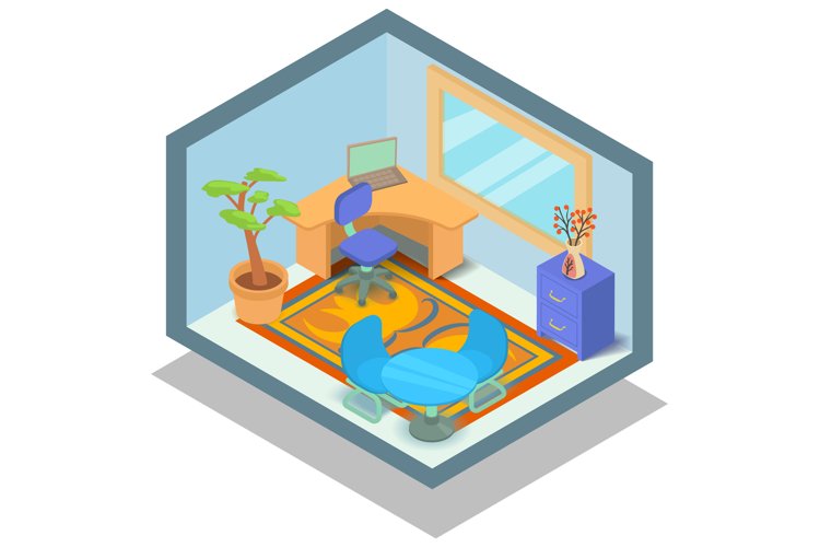 Agency concept banner, isometric style